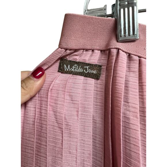 Matilda Jane Heart to Heart Curtain Call Pleated Wide Leg Pants Pink Medium - Picture 6 of 10